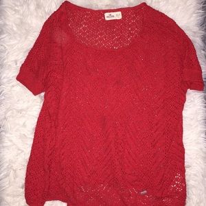 Red Mesh Hollister Top